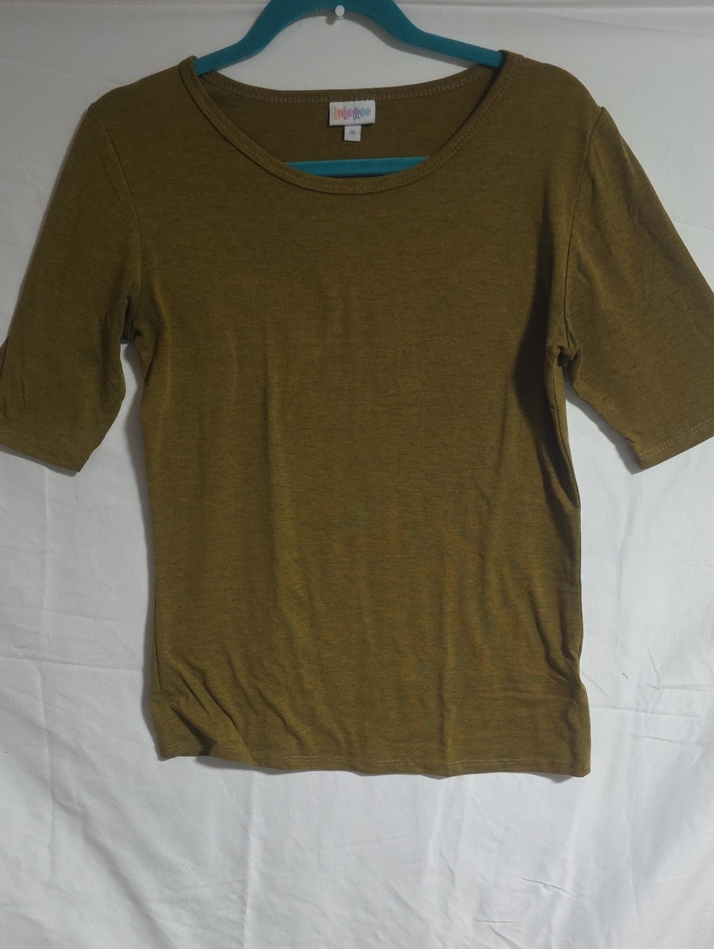 LuLaRoe Olive Green Short Sleeve Crew Neck Top